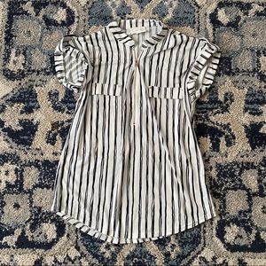 Cute striped zipper blouse